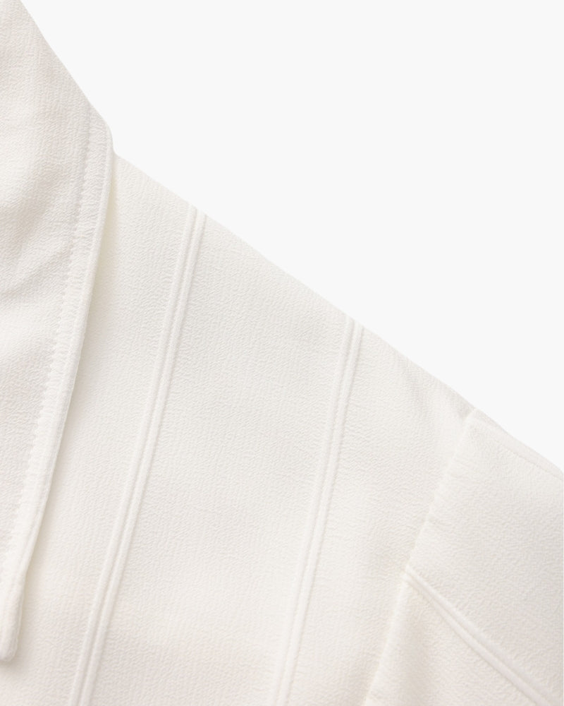 Gaston | Chemise blanche à rayures texturées et double poche
