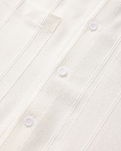 Gaston | Chemise blanche à rayures texturées et double poche