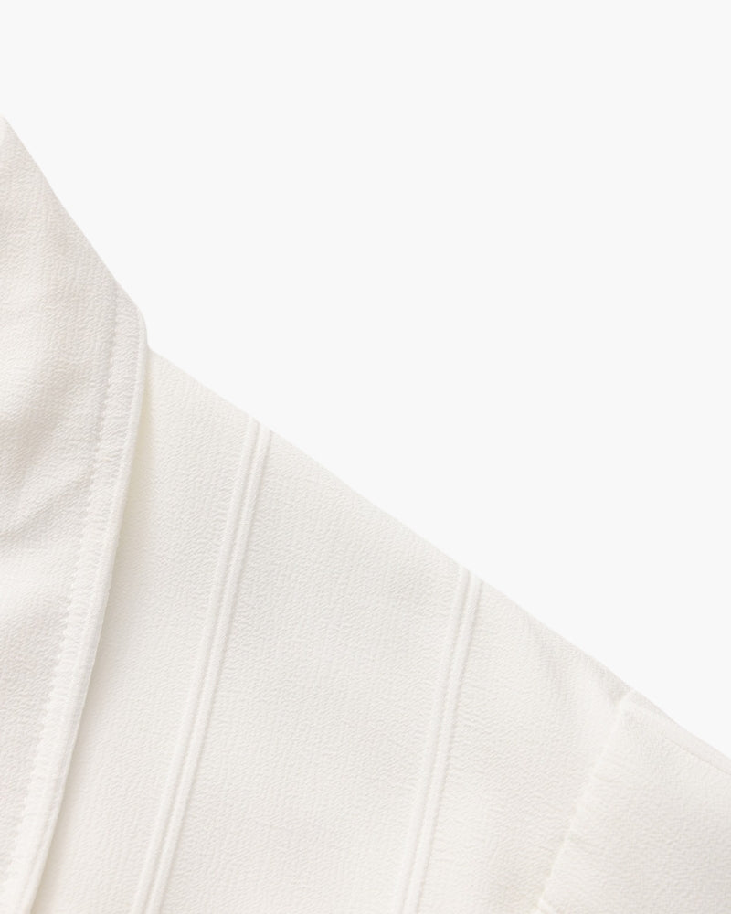 Gaston | Chemise blanche à rayures texturées et double poche