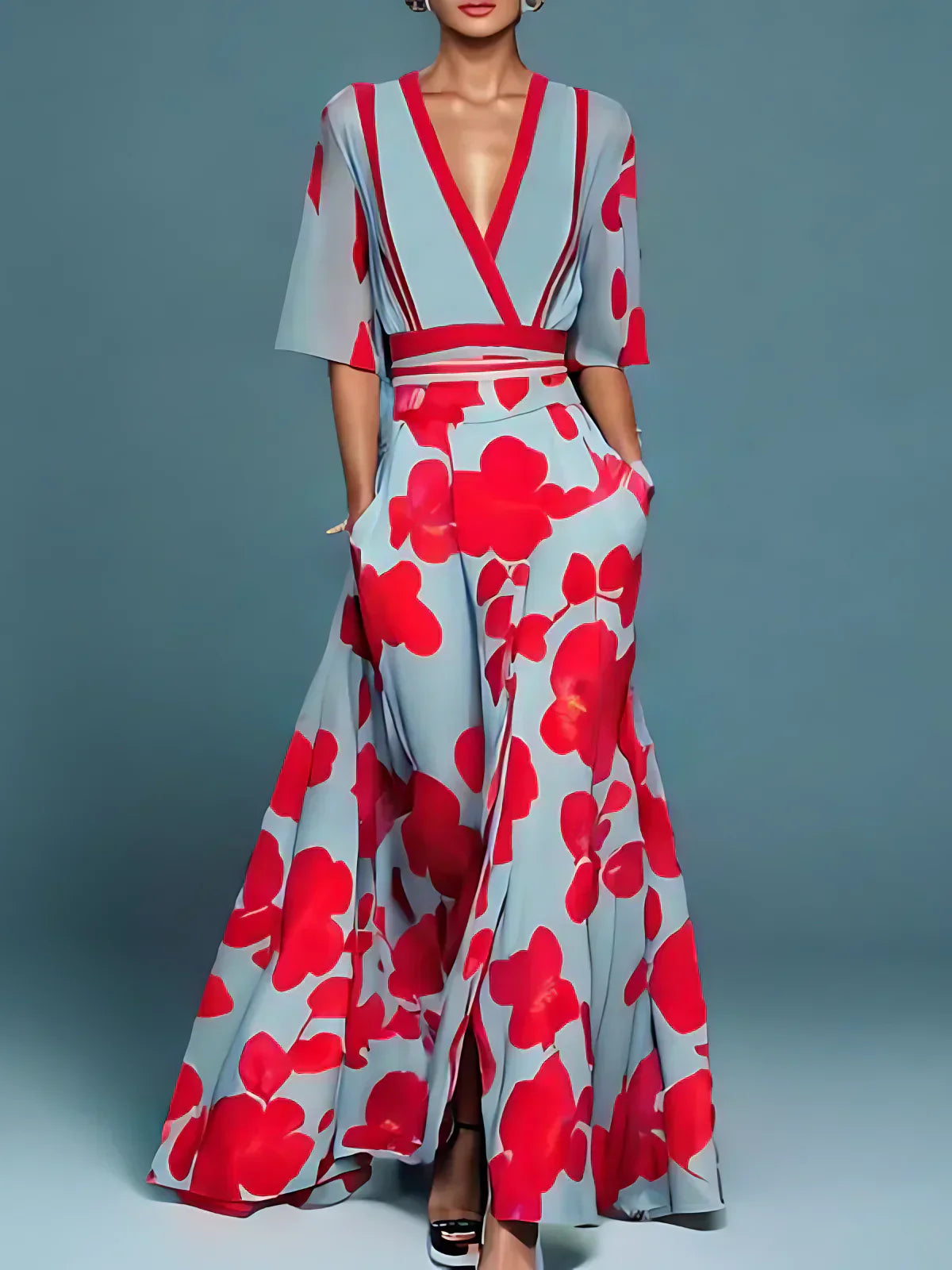 Robe longue à imprimé floral