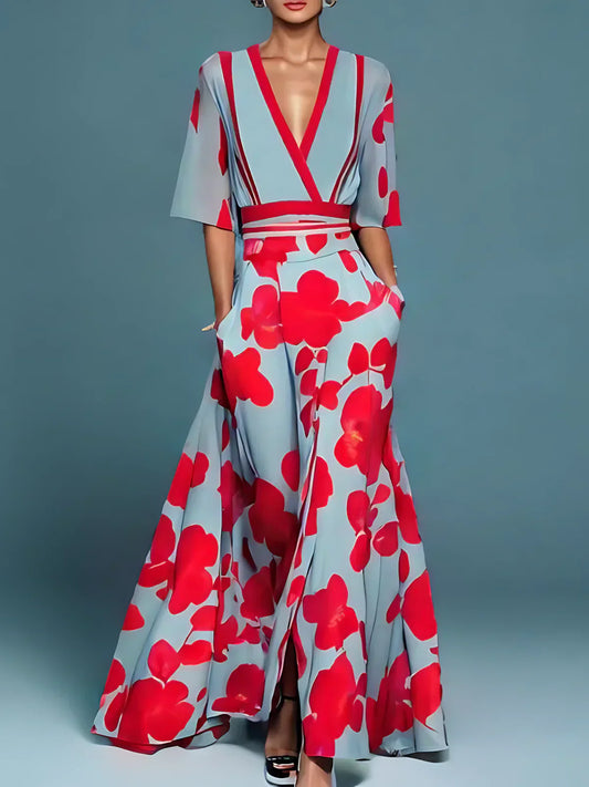 Robe longue à imprimé floral