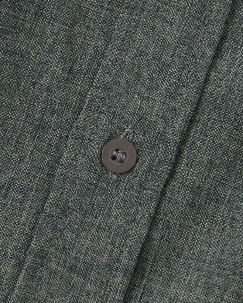 Armand | Chemise en lin vert sauge à col Mao manches courtes