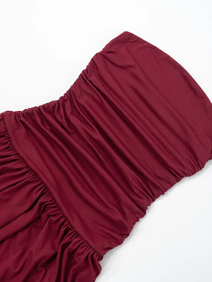 Séraphine | Robe longue bustier à taille froncée et jupe ample