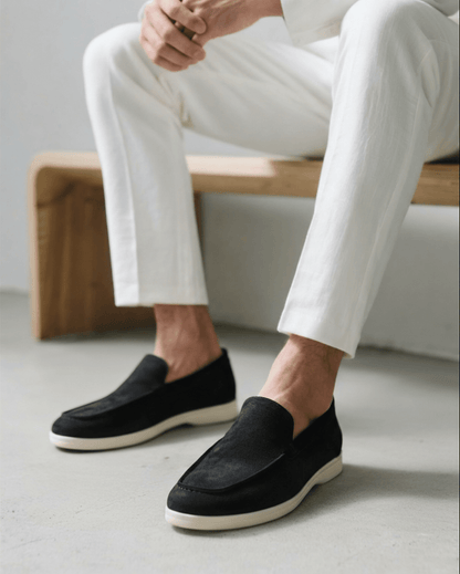 Édouard | Mocassins en daim beige sable à semelle sport