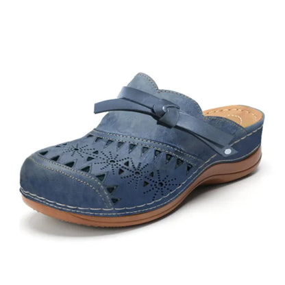 Béatrice | Mules en cuir ajouré à semelle ergonomique memory foam