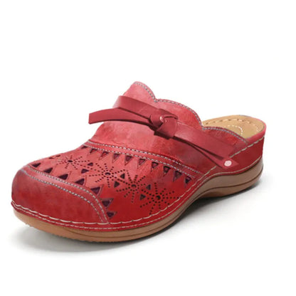 Béatrice | Mules en cuir ajouré à semelle ergonomique memory foam