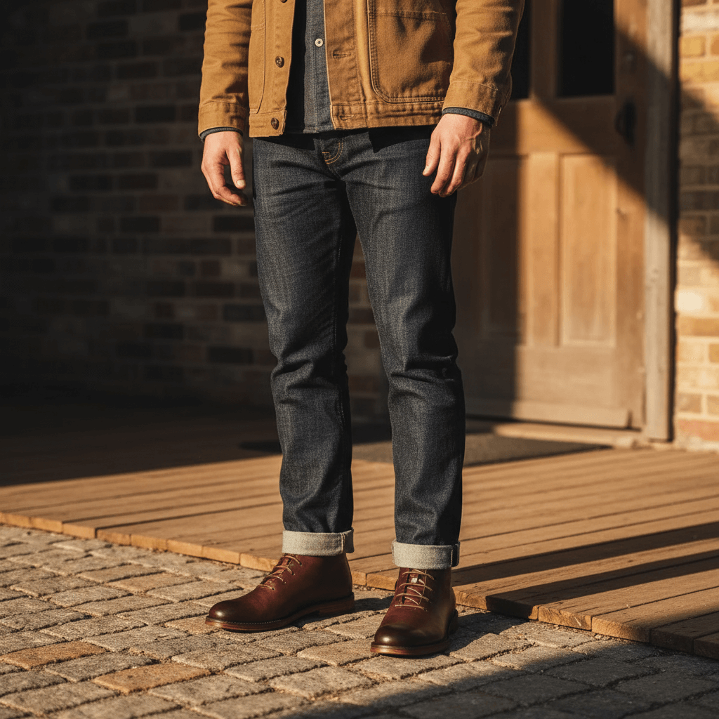 Bottines en cuir pleine fleur, montage Goodyear