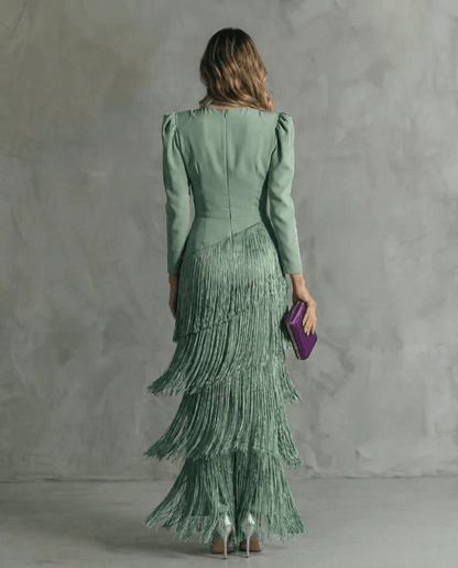 Robe longue à franges