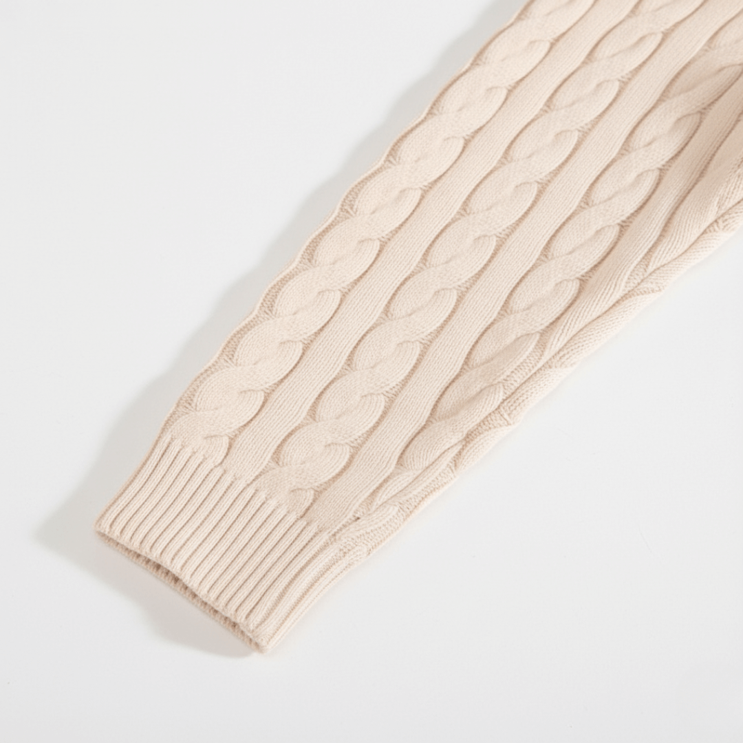 Pull demi-zip en coton filé