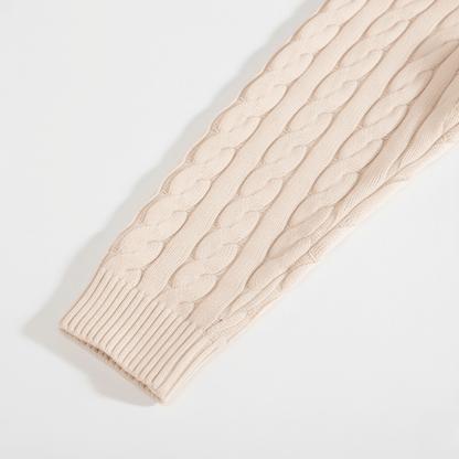 Pull demi-zip en coton filé